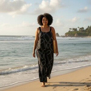 NWT New Cristina Vergani Made In Italy Linen Blend Jumpsuit Size 1X